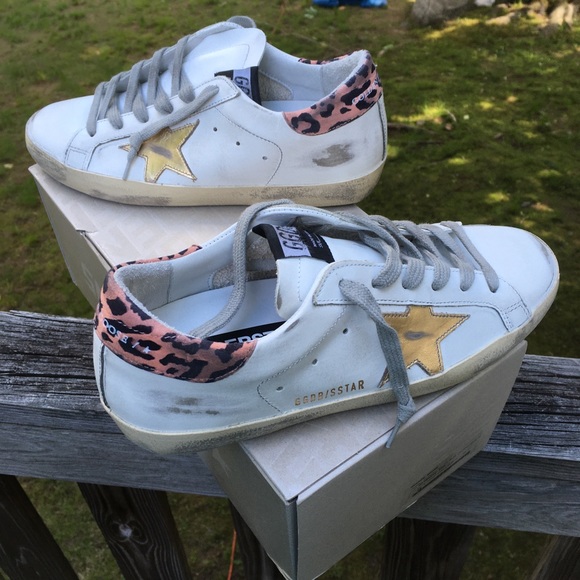 Golden Goose Superstar White/Gold/Leopard 38 NIB - Picture 1 of 10